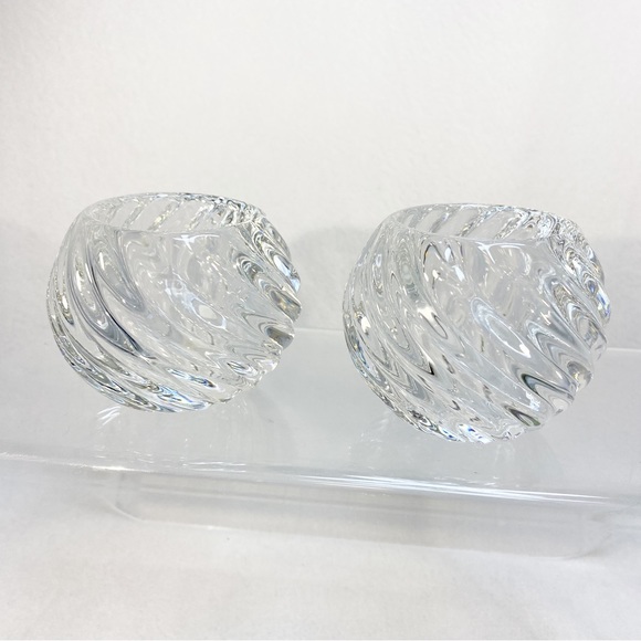 Vintage PartyLite PO463 Illusions Pattern Crystal Votive Holder Swirl Design - Picture 6 of 8